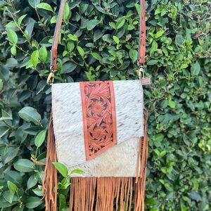 Cowhide & leather purse